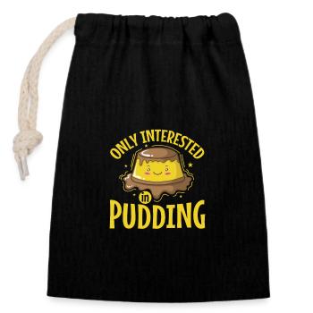 Pudding Cooking Dessert Dessert - Closable cotton gift bag (14x20cm) - black - Front