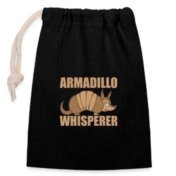 Armadillo Whisperer Mammal Desert - Closable cotton gift bag (14x20cm) - black - Front