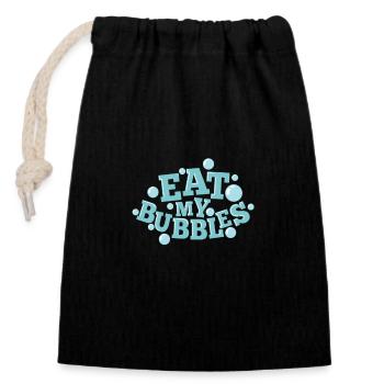 Eat my Bubbles Schwimmen Sport - Verschließbarer Geschenkbeutel aus Baumwolle (14x20cm) - Schwarz - Vorne