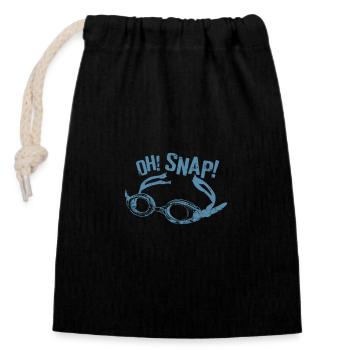 Oh! Snap! Traucherbrille Schwimmen Sport - Verschließbarer Geschenkbeutel aus Baumwolle (14x20cm) - Schwarz - Vorne