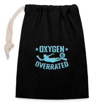 Oxygen is Overrated Schwimmen Sport - Verschließbarer Geschenkbeutel aus Baumwolle (14x20cm) - Schwarz - Vorne