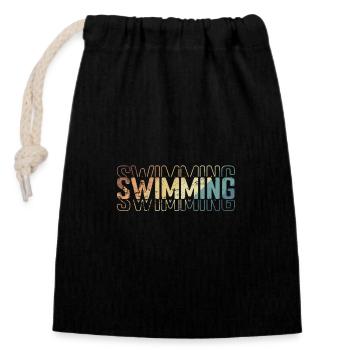 Swimming Sport Training cooles Hobby - Verschließbarer Geschenkbeutel aus Baumwolle (14x20cm) - Schwarz - Vorne