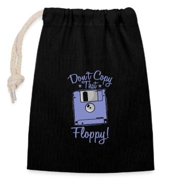 Don't copy that floppy retro memory module - Closable cotton gift bag (14x20cm) - black - Front