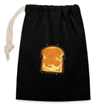 Pain grillé Pâte Produits de boulangerie - Sac cadeau en coton avec cordon (14 x 20 cm) - noir - Devant