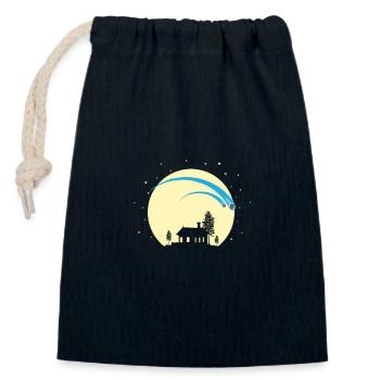 Sternschnuppen am Nachthimmel - Verschließbarer Geschenkbeutel aus Baumwolle (14x20cm) - Navy - Vorne