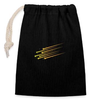 Shooting Star, Tail, Space - Closable cotton gift bag (14x20cm) - black - Front
