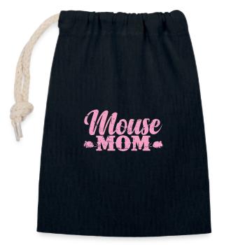 Mouse Mom Rodent Cheese Mammal - Closable cotton gift bag (14x20cm) - navy - Front