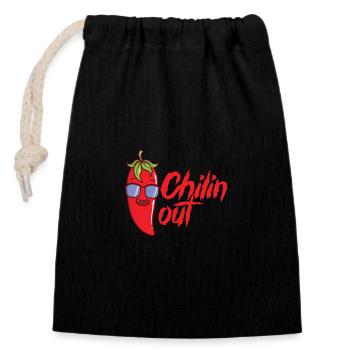 Chilin Out Assaisonnement Cuisson Scoville - Sac cadeau en coton avec cordon (14 x 20 cm) - noir - Devant