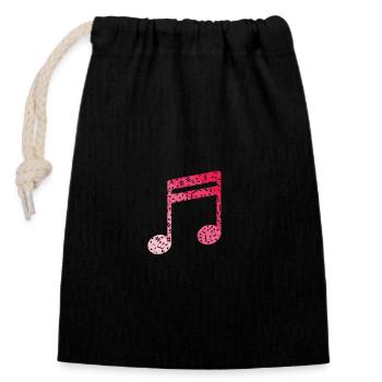 Noten Musik Musikton Takt - Verschließbarer Geschenkbeutel aus Baumwolle (14x20cm) - Schwarz - Vorne