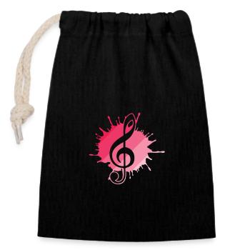 Treble Clef Music Clef - Closable cotton gift bag (14x20cm) - black - Front