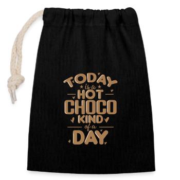 Today is a hot Choco Kind of a Day Candy - Closable cotton gift bag (14x20cm) - black - Front