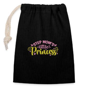 Step Mom's little Princess - Closable cotton gift bag (14x20cm) - black - Front