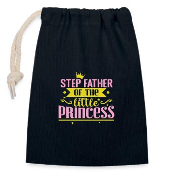 Step Father of the little Princess - Closable cotton gift bag (14x20cm) - navy - Front