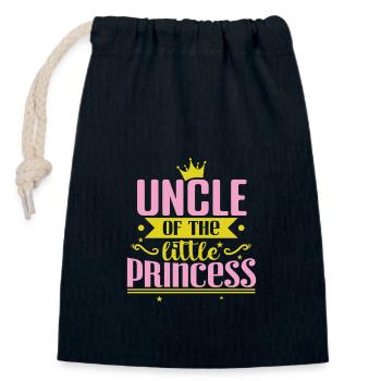 Oncle de la petite princesse - Sac cadeau en coton avec cordon (14 x 20 cm) - bleu marine - Devant