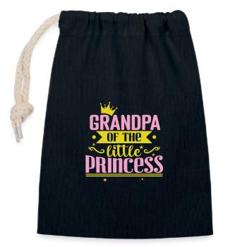 Grandpa of the little Princess - Closable cotton gift bag (14x20cm) - navy - Front