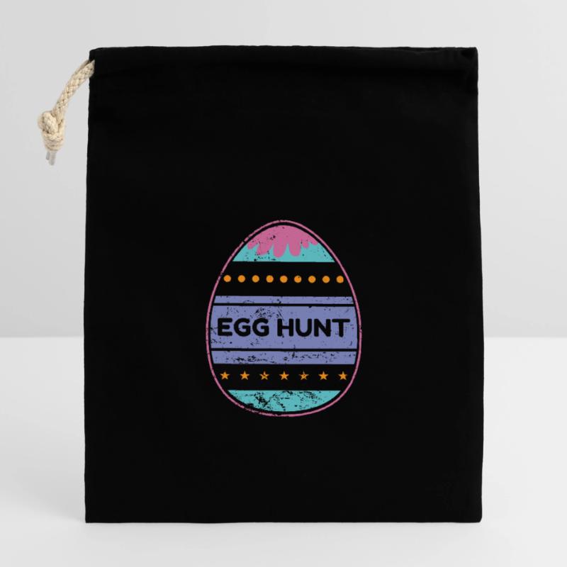 Egg Hunt Easter Bunny Easter Eggs Closable cotton gift bag (14x20cm)
