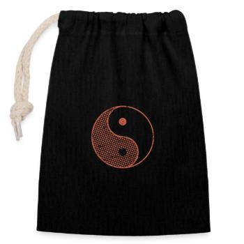 Yin and Yang Harmony Energy - Closable cotton gift bag (14x20cm) - black - Front
