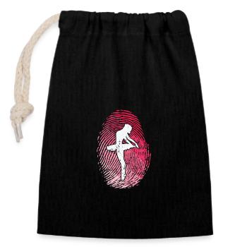 Fingerabdruck Ballet tanzen - Verschließbarer Geschenkbeutel aus Baumwolle (14x20cm) - Schwarz - Vorne