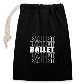 Ballet Training - Verschließbarer Geschenkbeutel aus Baumwolle (14x20cm) - Schwarz - Vorne