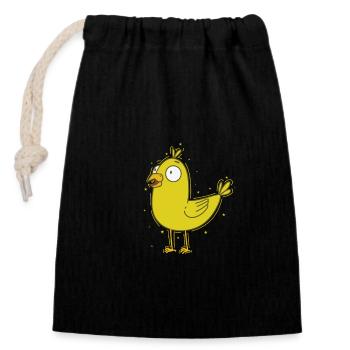 Canary Pet - Closable cotton gift bag (14x20cm) - black - Front