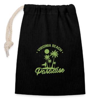 Virginia Beach Paradise Virginia City in the USA - Closable cotton gift bag (14x20cm) - black - Front
