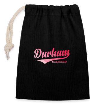 Durham, une ville de Caroline du Nord, aux États-Unis ; - Sac cadeau en coton avec cordon (14 x 20 cm) - noir - Devant