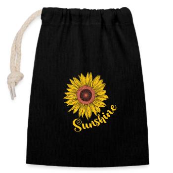 Tournesol de jardin ensoleillé en été - Sac cadeau en coton avec cordon (14 x 20 cm) - noir - Devant
