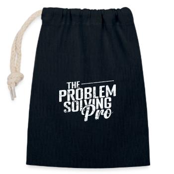 The Problem-Solving Pro - Closable cotton gift bag (14x20cm) - navy - Front