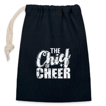 Le chef des encouragements - Sac cadeau en coton avec cordon (14 x 20 cm) - bleu marine - Devant
