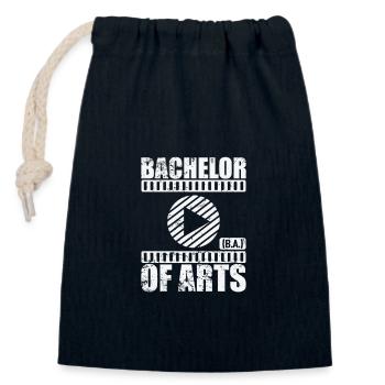Bachelor of Arts Kreative Studien - Verschließbarer Geschenkbeutel aus Baumwolle (14x20cm) - Navy - Vorne
