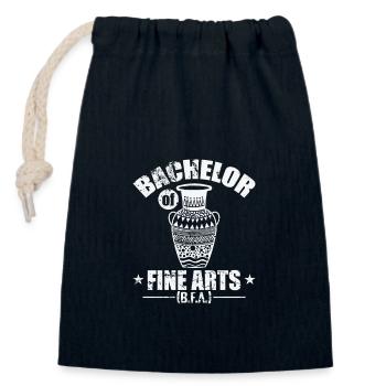 Bachelor of Fine Arts Arts and Creativity - Closable cotton gift bag (14x20cm) - navy - Front