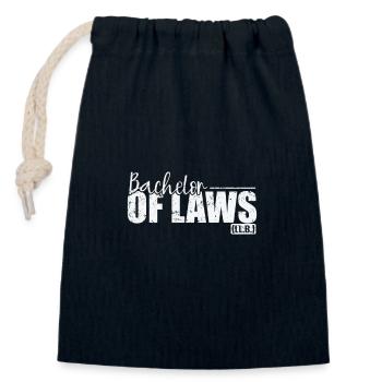 Bachelor of Laws Legal Principles - Closable cotton gift bag (14x20cm) - navy - Front