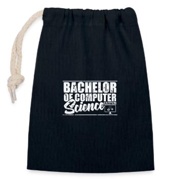 Baccalauréat en informatique - Sac cadeau en coton avec cordon (14 x 20 cm) - bleu marine - Devant