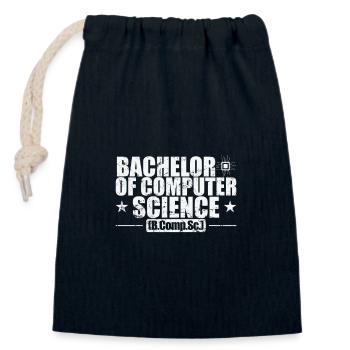 Licence en informatique - Sac cadeau en coton avec cordon (14 x 20 cm) - bleu marine - Devant