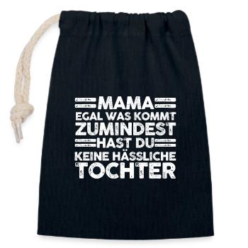 Tochter Muttertag Mutter Mama - Verschließbarer Geschenkbeutel aus Baumwolle (14x20cm) - Navy - Vorne