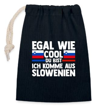 Slowenen Slowenien - Verschließbarer Geschenkbeutel aus Baumwolle (14x20cm) - Navy - Vorne