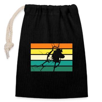 Steckenpferd Hobby Horsing - Verschließbarer Geschenkbeutel aus Baumwolle (14x20cm) - Schwarz - Vorne