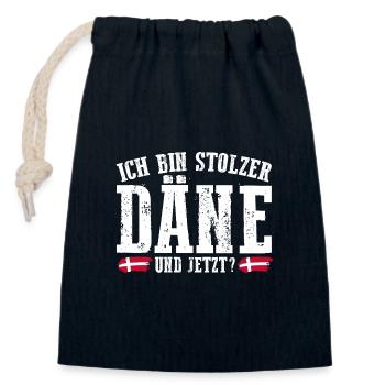 Danois Danemark - Sac cadeau en coton avec cordon (14 x 20 cm) - bleu marine - Devant