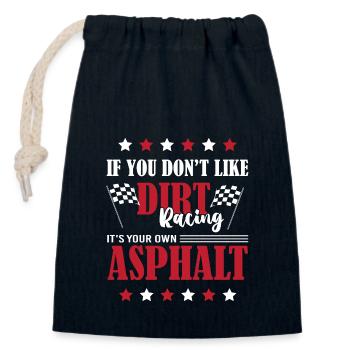 Dirt Track Racing - Verschließbarer Geschenkbeutel aus Baumwolle (14x20cm) - Navy - Vorne