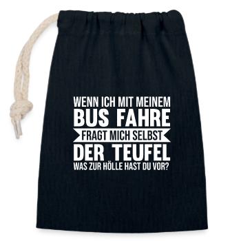 Bus Busfahrer - Verschließbarer Geschenkbeutel aus Baumwolle (14x20cm) - Navy - Vorne