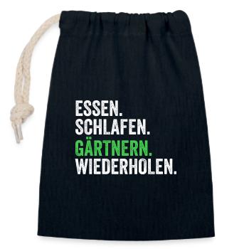 Hobbygärtner Garten Gärtner Gartenarbeit - Verschließbarer Geschenkbeutel aus Baumwolle (14x20cm) - Navy - Vorne