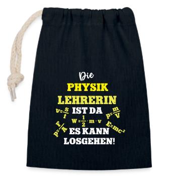 Physikerin Physiklehrerin Spruch Lehrerin Physik - Verschließbarer Geschenkbeutel aus Baumwolle (14x20cm) - Navy - Vorne