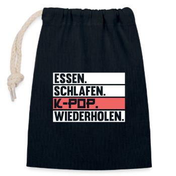 Korea Musik Kpop - Verschließbarer Geschenkbeutel aus Baumwolle (14x20cm) - Navy - Vorne