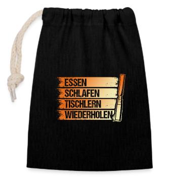 Schreiner Zimmermann Tischler - Verschließbarer Geschenkbeutel aus Baumwolle (14x20cm) - Schwarz - Vorne