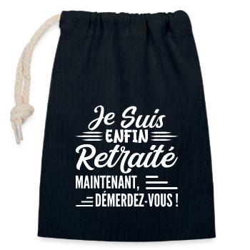 Ich gehe bald in Rente - Geschenk für zukünftige Rentner - Verschließbarer Geschenkbeutel aus Baumwolle (14x20cm) - Navy - Vorne