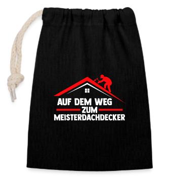 Dachdeckerei Ausbildung Lehrling Auzbi Dachdecker - Verschließbarer Geschenkbeutel aus Baumwolle (14x20cm) - Schwarz - Vorne