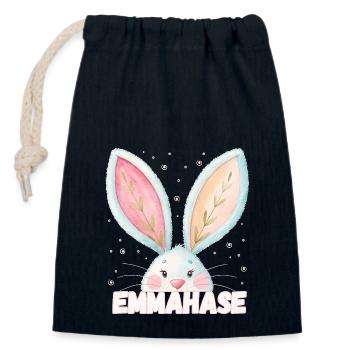 Name Emma Rabbit Emma Bunny Pet Name - Closable cotton gift bag (14x20cm) - navy - Front