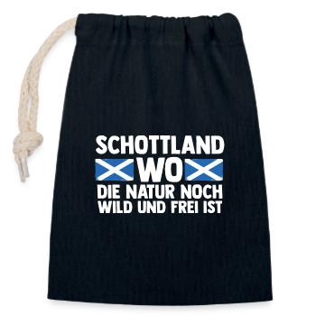 Schotten Schottisch Schottland - Verschließbarer Geschenkbeutel aus Baumwolle (14x20cm) - Navy - Vorne