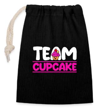 Cuisson des cupcakes - Sac cadeau en coton avec cordon (14 x 20 cm) - noir - Devant
