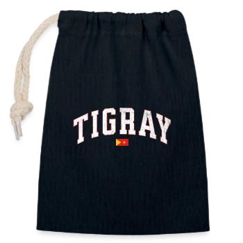 Tigray Design : Embrassez l’héritage du Tigré - Sac cadeau en coton avec cordon (14 x 20 cm) - bleu marine - Devant